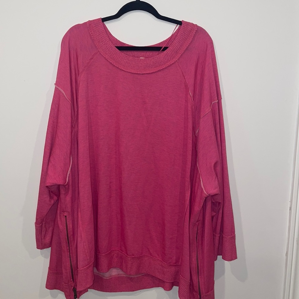 Free People Oversized Multicolored Long Sleeve Sweatshirt